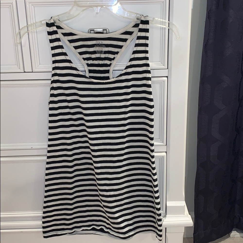 Black and White stripe racer back